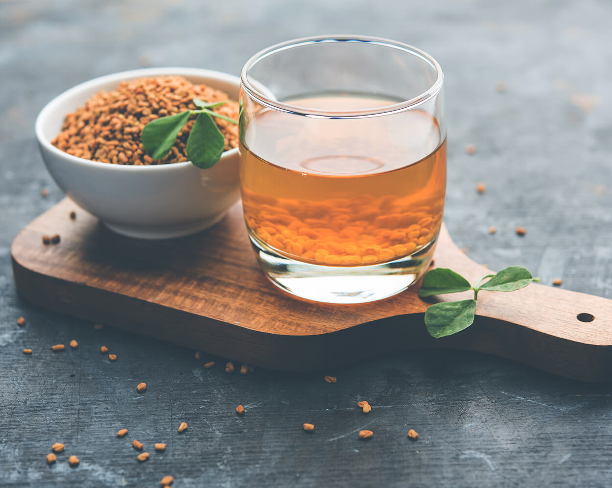 Fenugreek Seeds drink made by soaking them in water overnight.