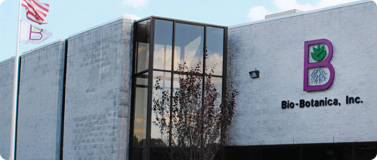 Side of a building with a Bio-Botanica, Inc. logo on the side.