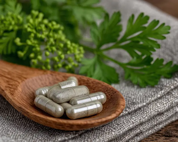 Herbal supplement pills made from natural herbs with minerals